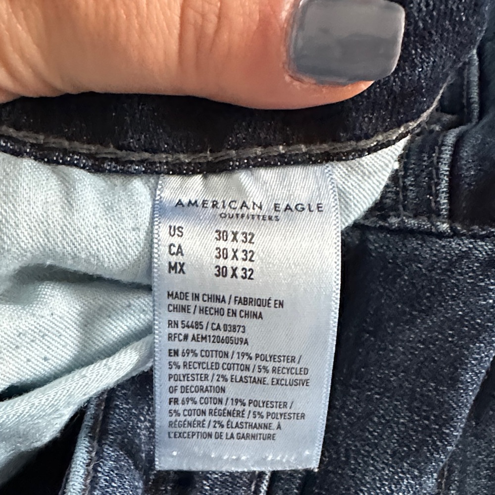 Mens American Eagle Outfitters Skinny Jeans in Dark Blue - Picture 7 of 9
